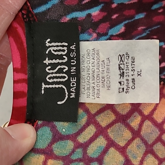 Jostar Vibrant Multicolor Tunic Top size XL - Picture 3 of 6